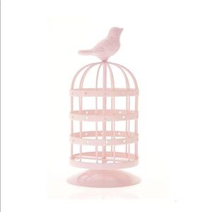 Pink Bird Cage Jewelry Holder